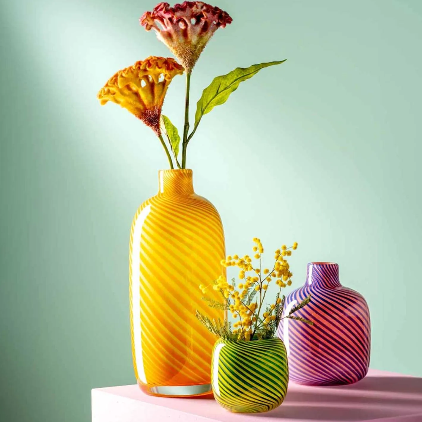 Vase FILO COLORI 10 cm grün*LEONARDO Clearance