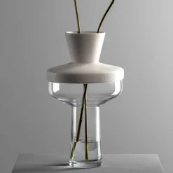 Vase RIVA mit Aufsatz 36 cm weiß*LEONARDO New