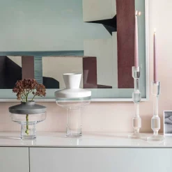 Vase RIVA mit Aufsatz 36 cm weiß*LEONARDO New