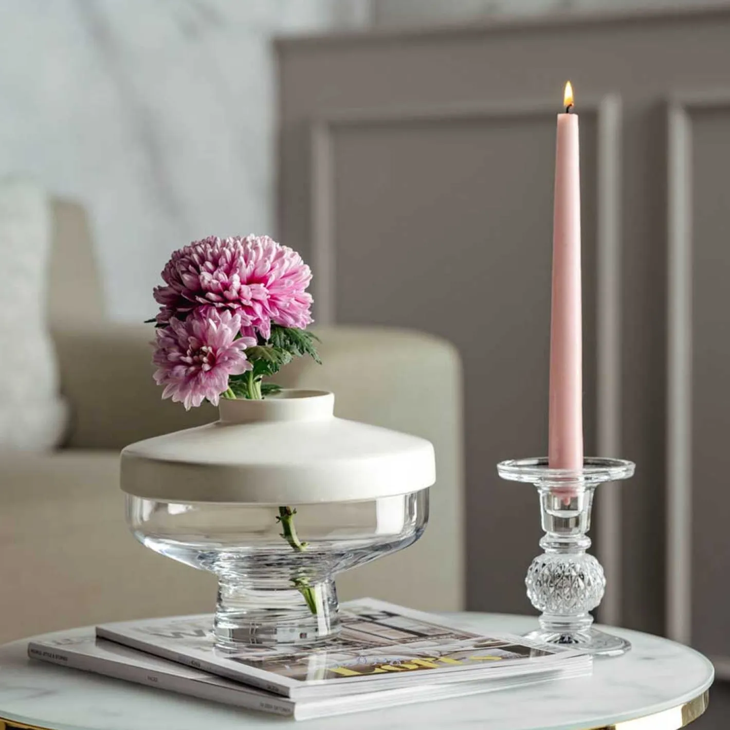 Vase RIVA mit Aufsatz 17 cm weiß*LEONARDO Outlet