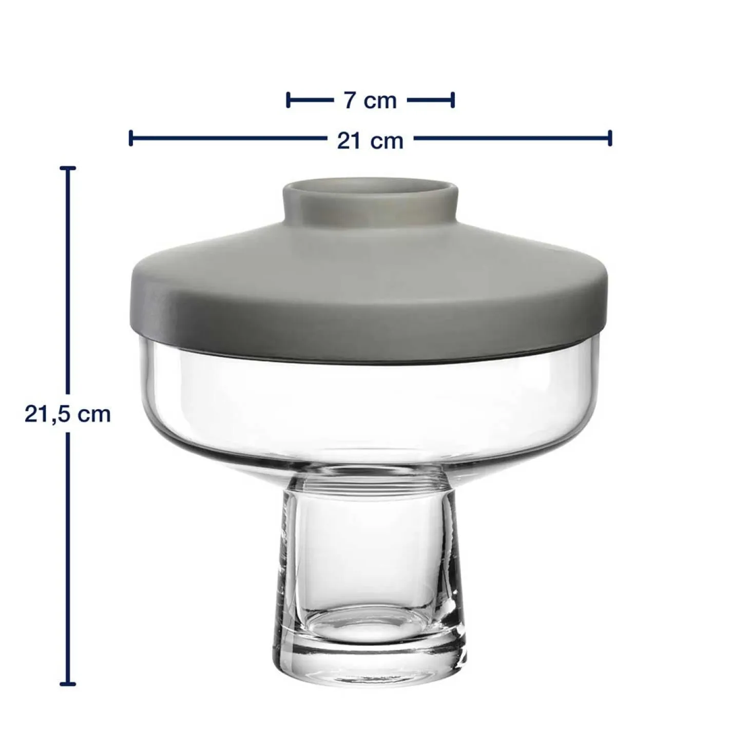 Vase RIVA mit Aufsatz 22 cm grau*LEONARDO Sale