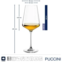 Weißweinglas PUCCINI 560 ml 6er-Set + Poliertuch*LEONARDO Outlet