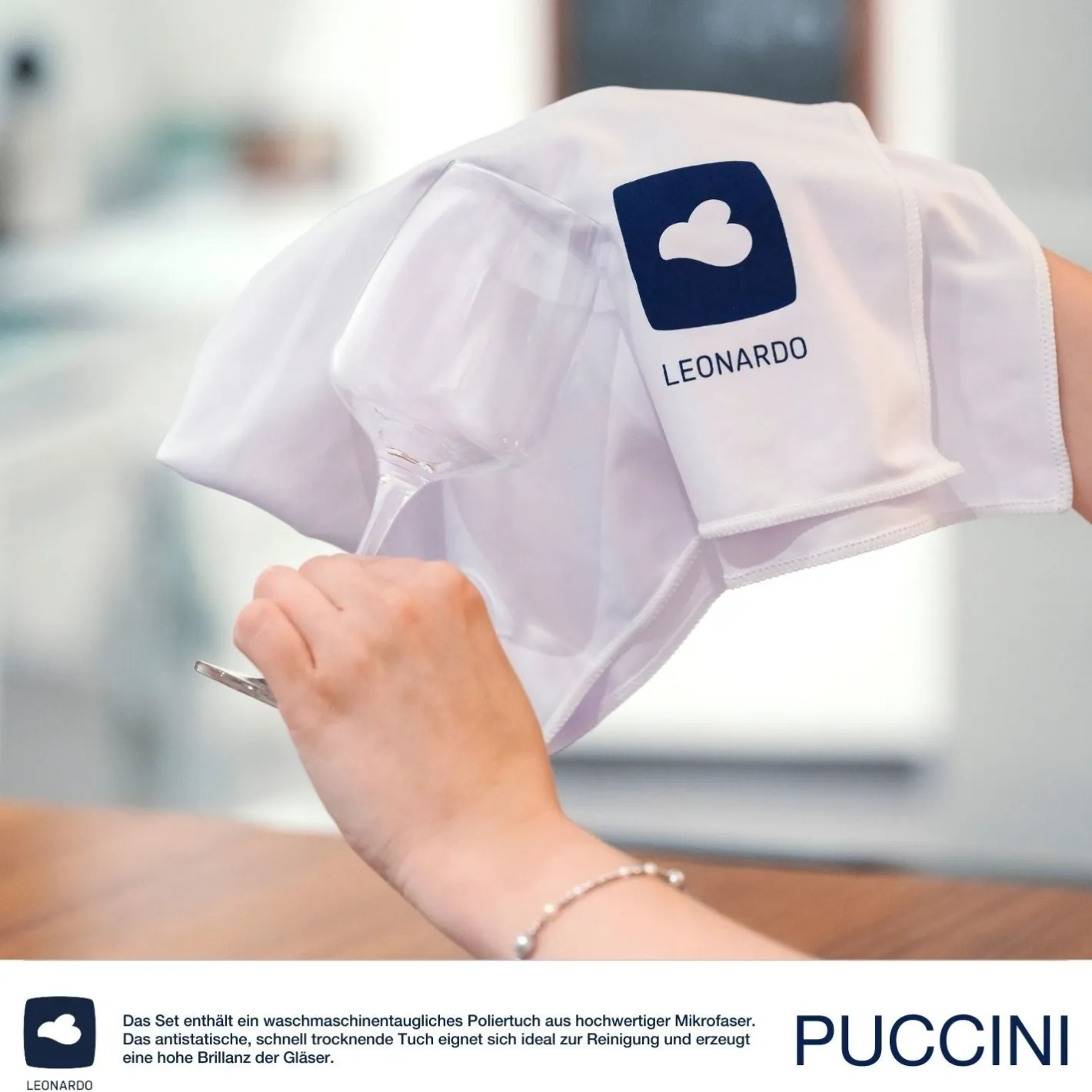 Weißweinglas PUCCINI 560 ml 6er-Set + Poliertuch*LEONARDO Outlet