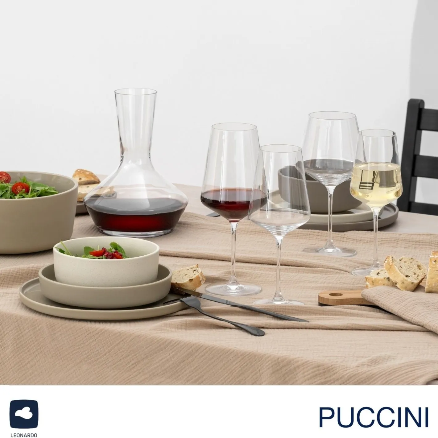 Weißweinglas PUCCINI 560 ml 6er-Set + Poliertuch*LEONARDO Outlet