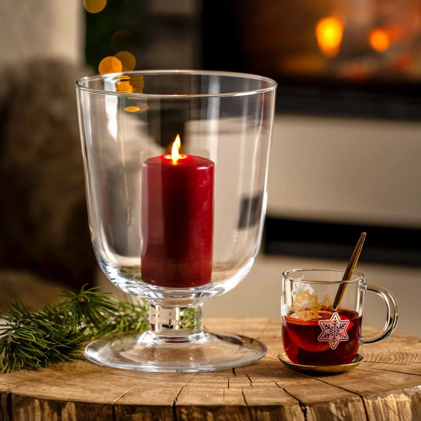 Windlicht auf Fuß 30 cm CAPANNA*LEONARDO New