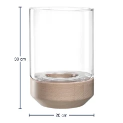 Windlicht auf Holzsockel LEGNO 30 cm*LEONARDO Hot