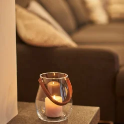 Windlicht GIARDINO mit Lederhenkel 22 cm*LEONARDO Discount