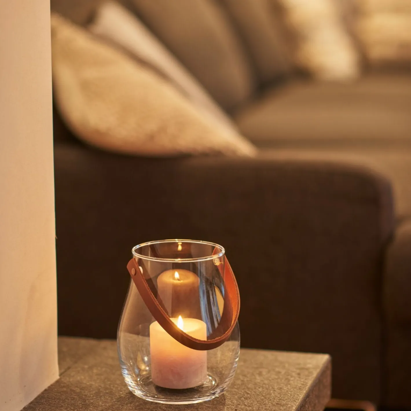 Windlicht GIARDINO mit Lederhenkel 22 cm*LEONARDO Discount