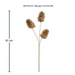 Zapfenzweig 61 cm gold CAPANNA*LEONARDO New